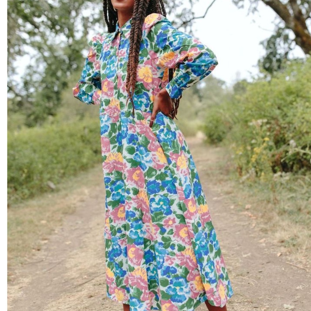 Sister Jane Blue and Pink Ruffled Tiered Sundress